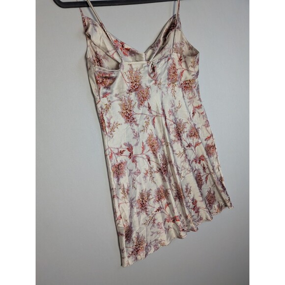 Victorias Secret M Pink Cream Floral Satin Mini Night Gown Nightie Slip Dress Pj - Picture 11 of 13